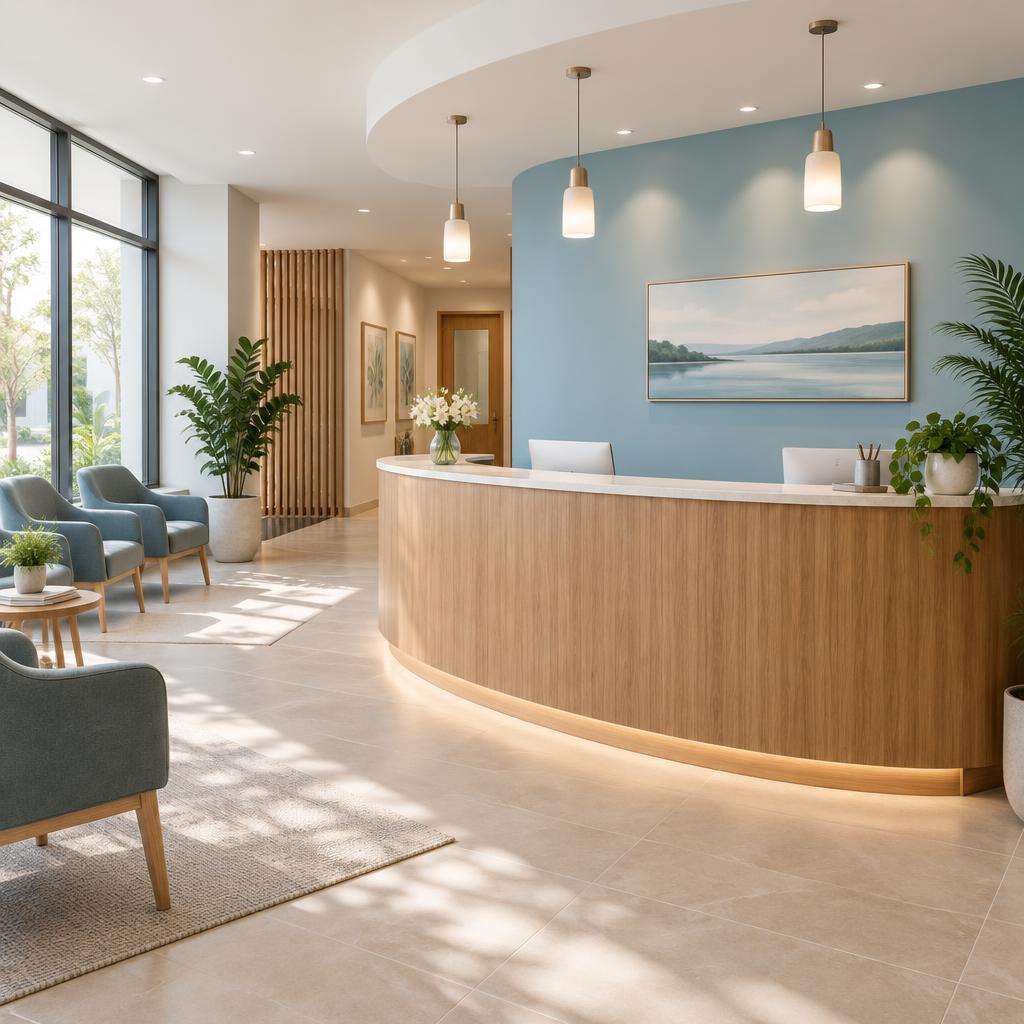Illustrative welcoming clinic reception